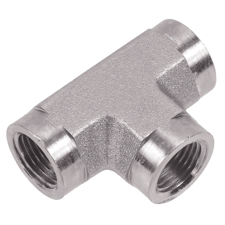 3/8 x 3/8 x 3/8" Steel Female BSPP - Female BSPP - Female BSPP Tee   28T28-06-06