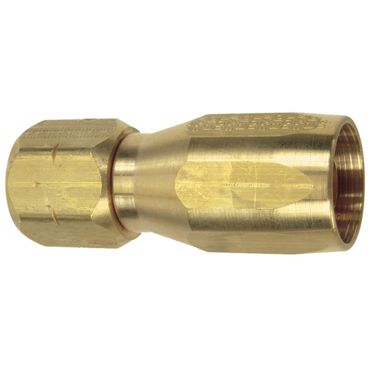 1/2 x 5/8" Pulsar Brass 3500 Series Reusable Hose End - Female 45° SAE Swivel  3504B-10-10