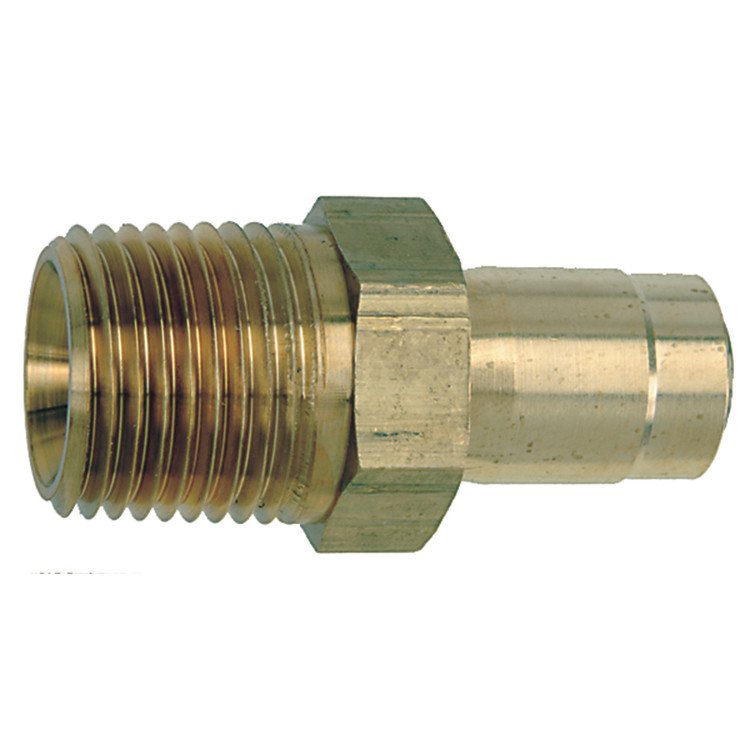 13/32 x 3/8" Pulsar Brass 4000 Series Teflon® Crimp - Male NPT  4016B-06-08