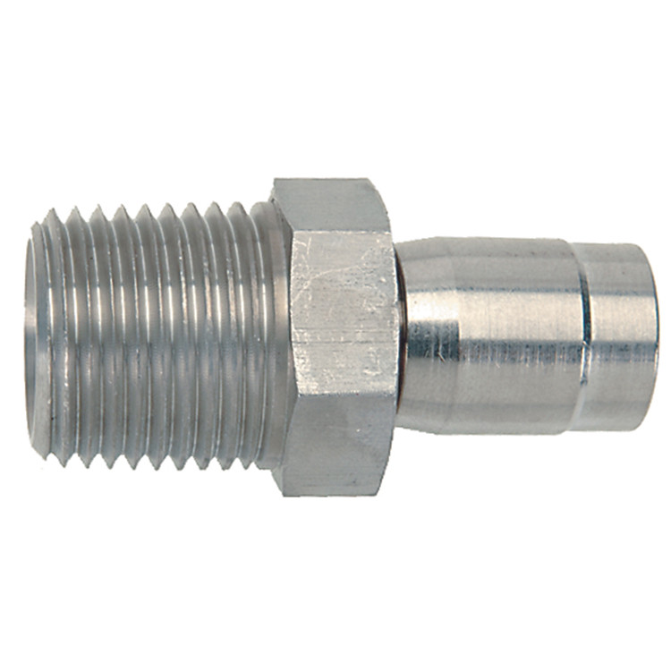 5/16 x 3/8" Pulsar Stainless Steel 4000 Series Teflon® Crimp - Male NPT  4016SS-06-06