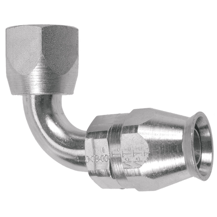 3/16 x 1/4" Pulsar 4100 Series Teflon® Reusable End - Female 45° SAE Swivel 90° Elbow  4194-04-04