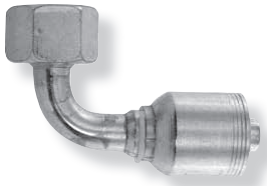 1/2 x M24-1.5 Pulsar Stainless Steel 4200 Series Hose Crimp - Female Metric Swivel 90° Elbow  42963SSS-16-08