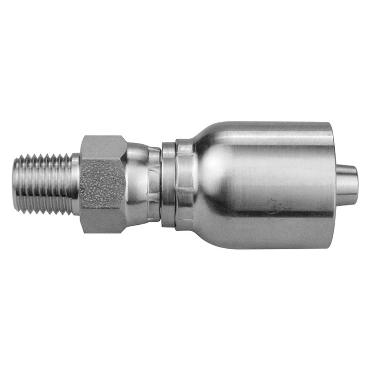 3/8 x 3/8" Pulsar Stainless Steel 4300 Series Hose Crimp - Male NPT Live Swivel  4316XSS-06-06
