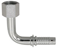 3/8 x 11/16"-16 Pulsar 5000 Series Hose Barb - Female ORFS Swivel 90° Long Drop Elbow  50983L-06-06