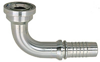 1/2 x 1/2" (1.19" Flange) Pulsar 5000 Series Hose Barb - Code 61 Flange 90° Elbow  5099-08-08