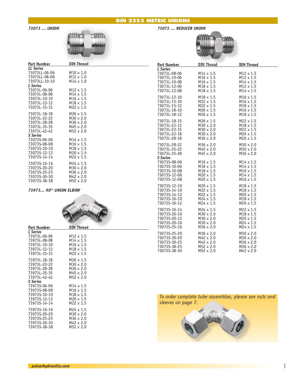 M26-1.5 Steel Male Metric - Male Metric Connector   73073L-18-18