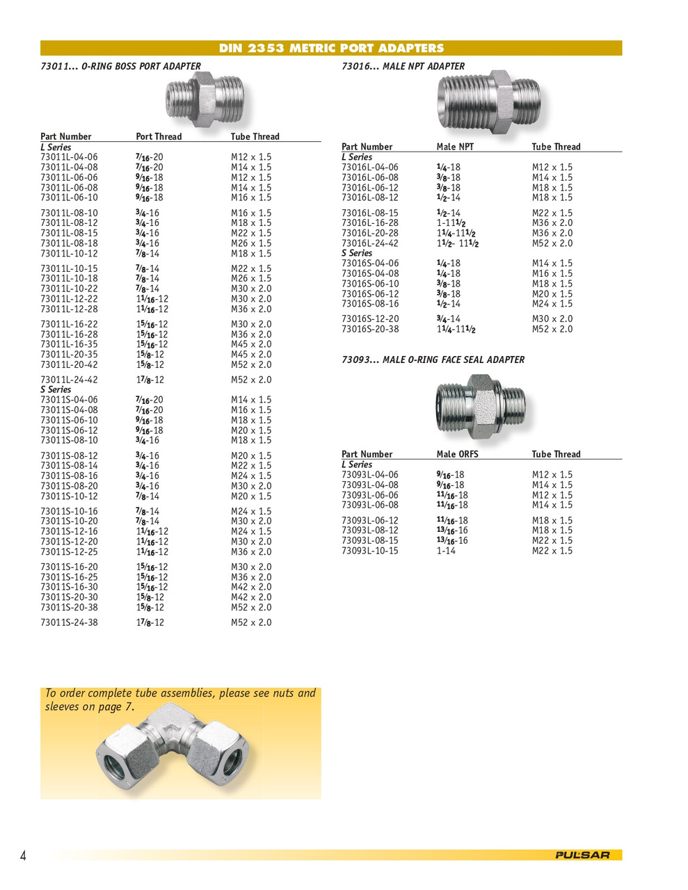 9/16"-18 x M12-1.5 Steel Male ORFS - Male Metric    73093L-04-06