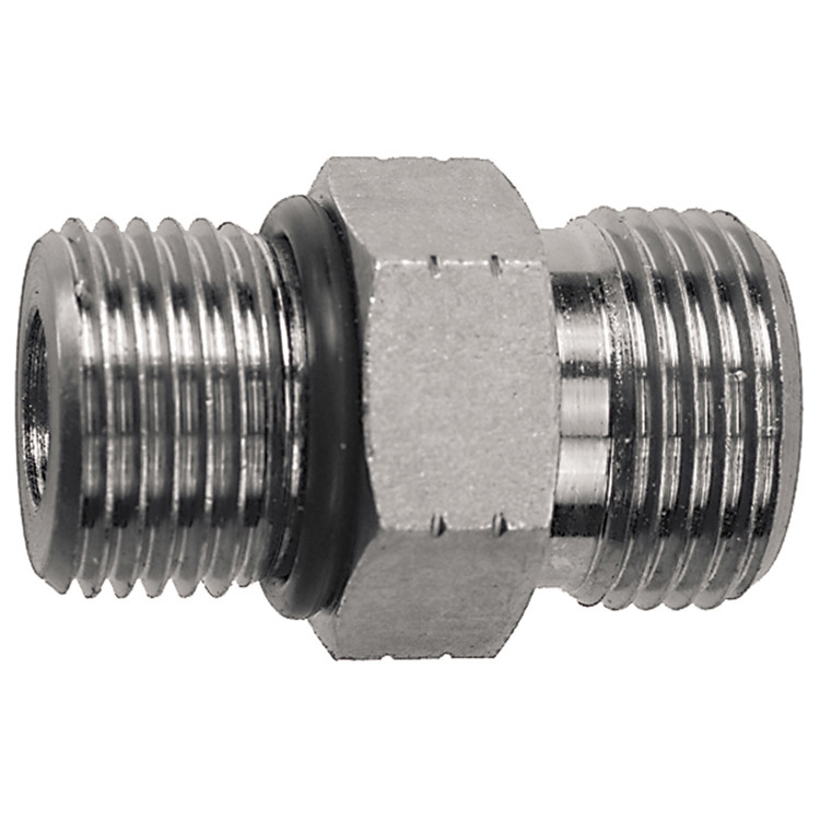 7/8"-14 x 1-3/16"-12 Steel Male ORB - Male ORFS Connector   93011-10-12