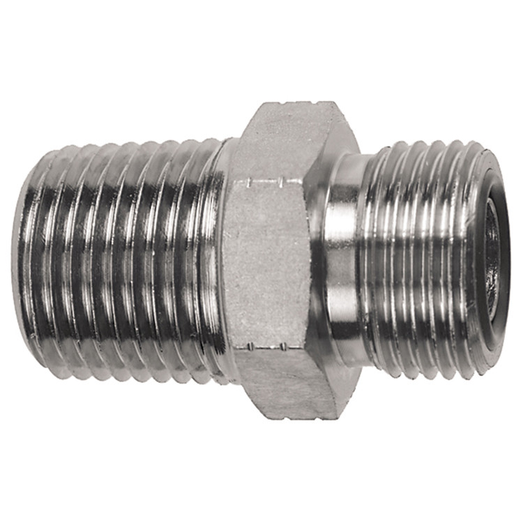 1/2 x 11/16"-16 Steel Male NPT - Male ORFS Connector  93016-08-06