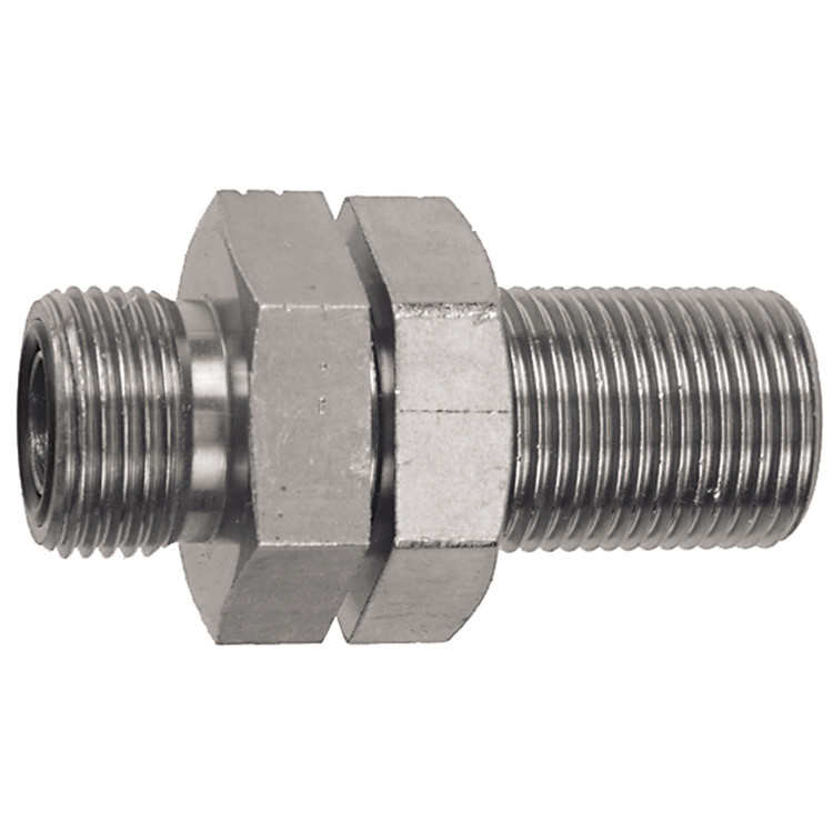 1-3/16"-12 x 1-3/16"-12 Steel Male ORFS - Male ORFS Bulkhead  93093BH-12-12