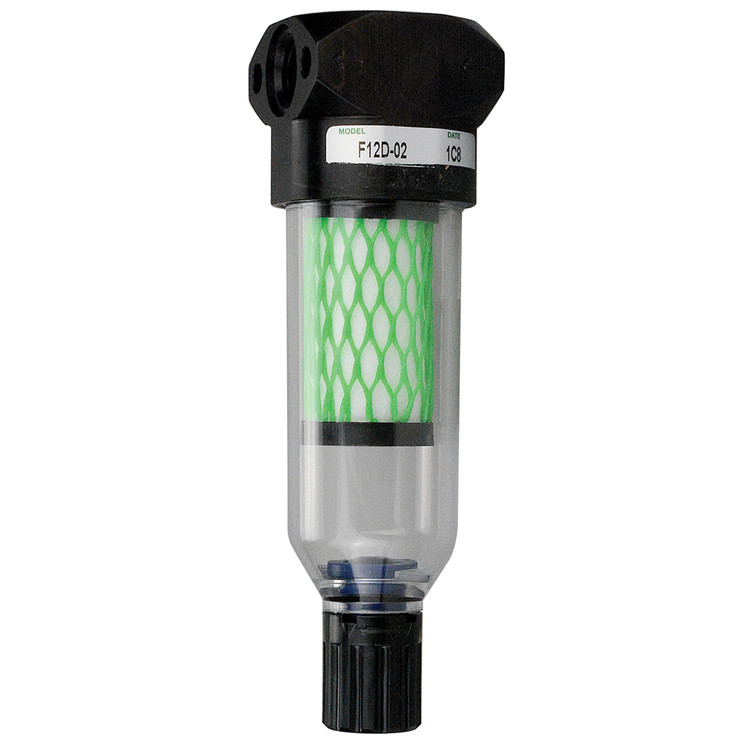 1/4" NPT Coalescing Air Filter w/ Polycarbonate Bowl  F12D-02