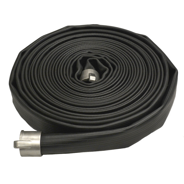 1-1/2" x 50' Black Dragon Lay-Flat Discharge Hose Assembly w/ Forestry Fittings   G1372-150F50