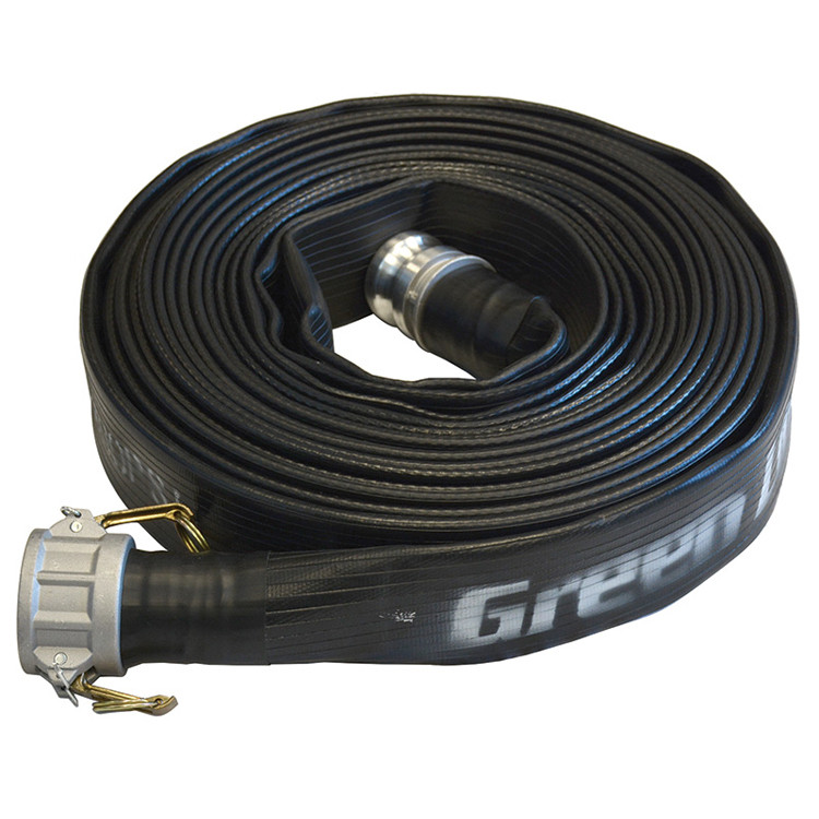 3" x 50' Black Dragon Lay-Flat Discharge Hose Assembly   G1372-300CE50