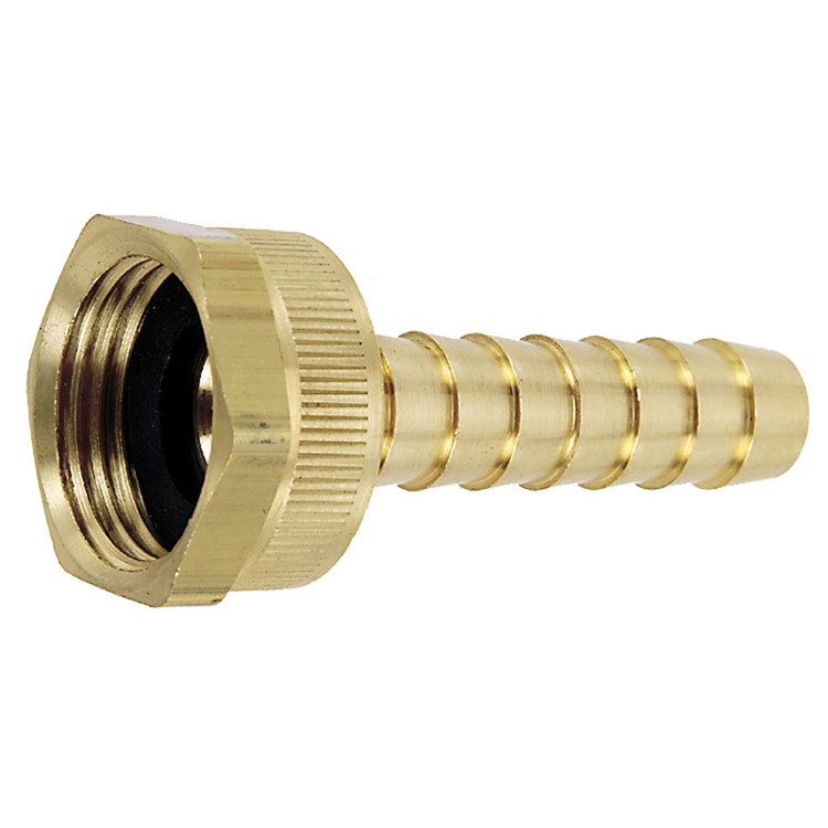 3/4"-11.5 x 5/8" Brass Female Water Hose - Extended Hose Barb  G36BLF-063