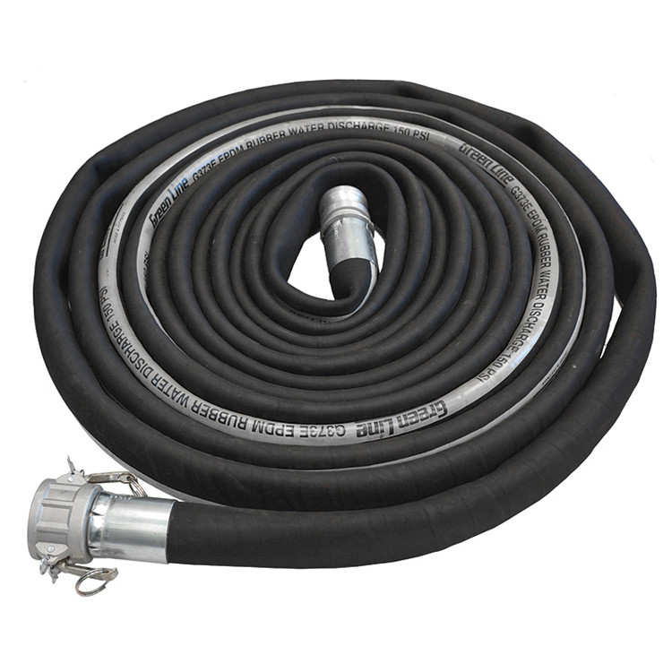 1-1/2" x 50' High Pressure Rubber Discharge Hose Assembly   G373E-150CE50