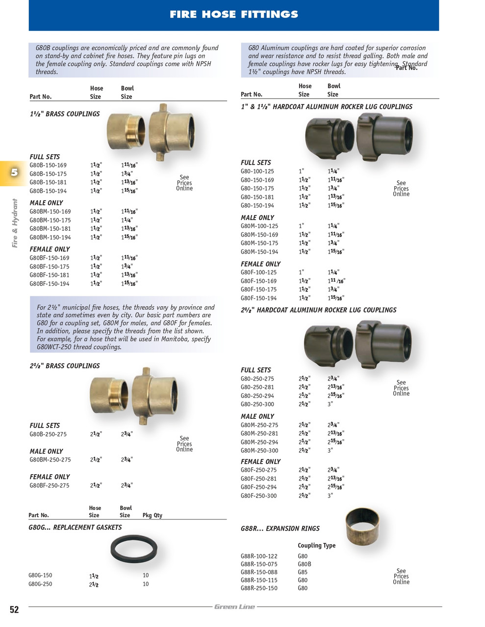 2-1/2 x 2-3/4" Brass Coupling Set - BAT  G80B-250-275