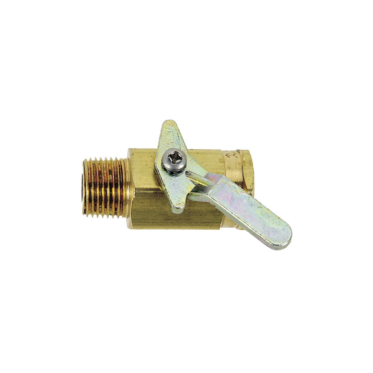 3/8" Brass Single Direction 500 PSI Male NPT - Female NPT Ball Valve  V10-1608-06