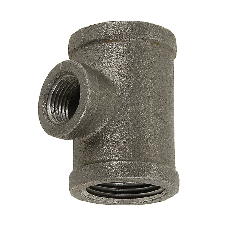 3/4 x 3/4 x 3/8" Sch. 40 Black Iron Female NPT Reducing Tee   G08T88M-075-038