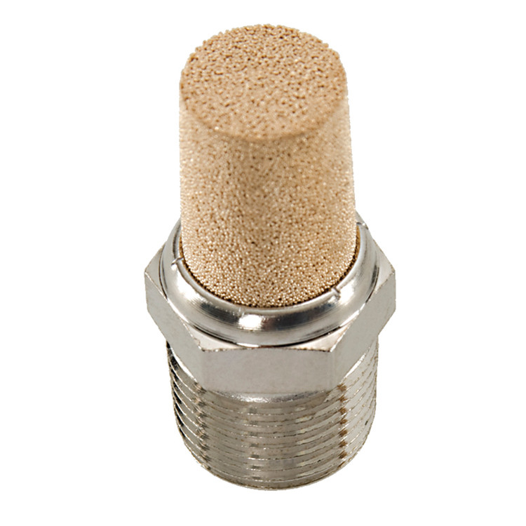 1/2" Male NPT Steel Exhaust Muffler w/ Bronze Filter   G1600EM-08