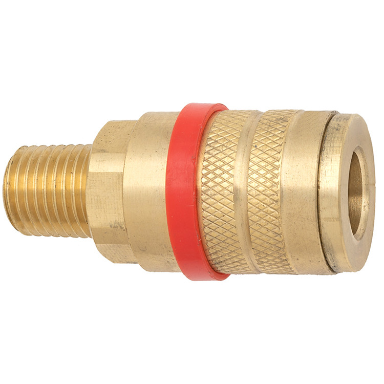 1/4 x 1/4" Brass Tru-Flate Pneumatic Coupler - Male NPT   C1B