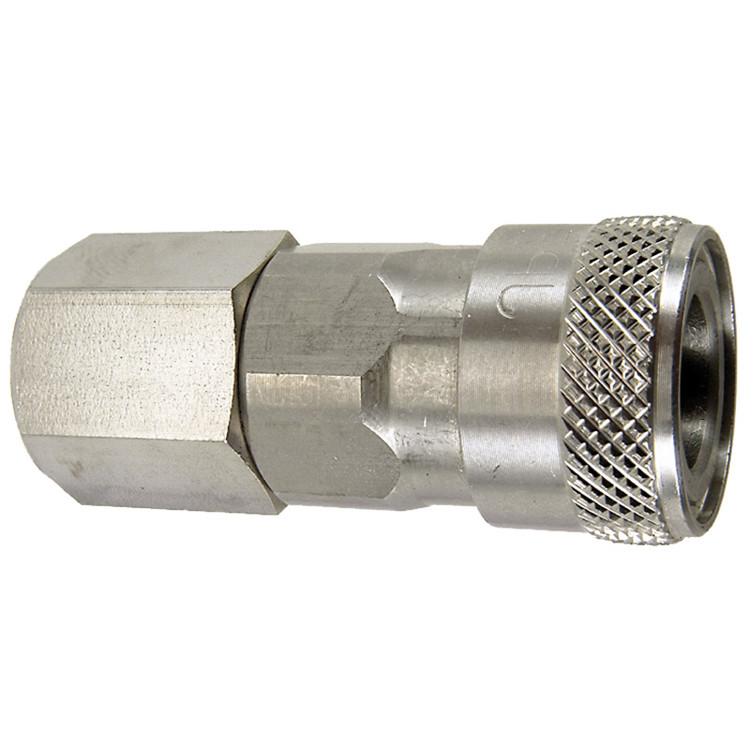 1/4 x 1/4" Stainless Steel Japanese Pneumatic Coupler - Female NPT   20SF-SS