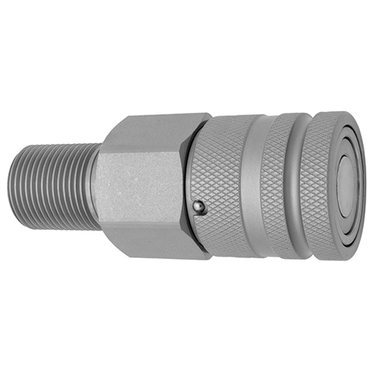 1/2 x 1-7/16"-12 Steel Flush Face Hydraulic Bulkhead Coupler - Male ORFS   C701FSBH-08-16