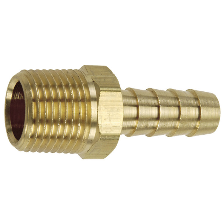 3/8 x 1/4" Brass Hose Barb - Male NPT Coupler   G21B-025-038