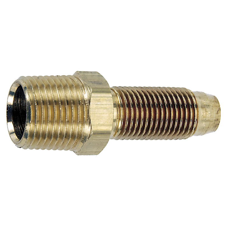 3/8 x 3/8" Brass Reusable Hose Stem - Male NPT   G21BRI-038-038