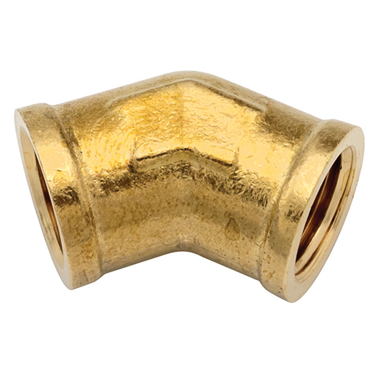 1/4" Brass Female NPT 45° Elbow   G0848B-04-04