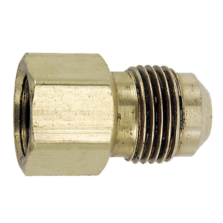 3/8 x 1/2" Brass Female 45° SAE Flare - Male 45° SAE Flare Coupler   G0414-06-08