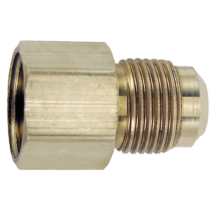 1/4 x 1/4" Brass Female NPT - Male 45° SAE Flare Connector   G1408-04-04