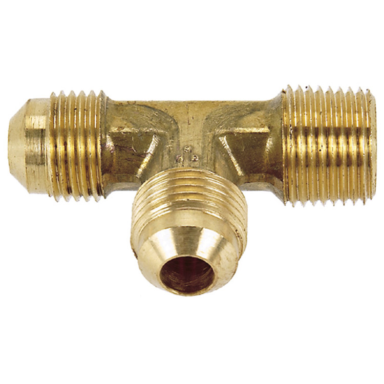 3/8 x 3/8 x 3/8" Brass Male NPT - Male 45° SAE Flare - Male 45° SAE Flare Tee   G14T64-06-06
