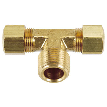 1/4 x 1/4 x 1/4" Brass Male NPT - Compression - Compression Tee   G60T06-04-04