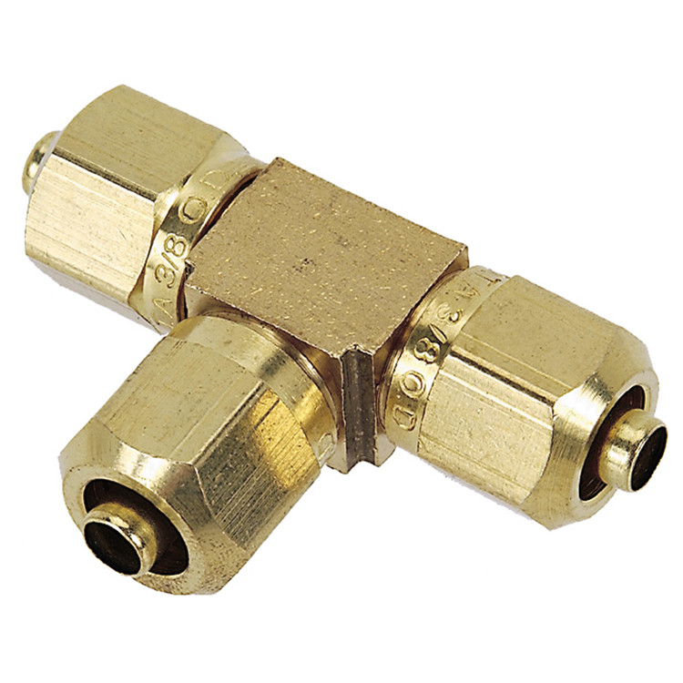 3/8" Brass DOT Compression Tee   G70T00-06-06