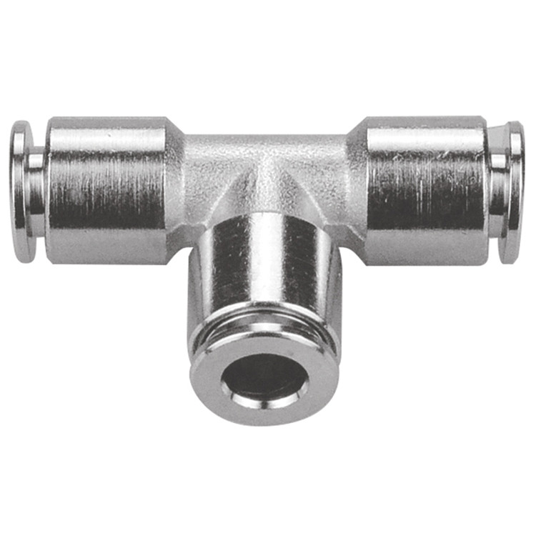 4mm Nickel Plated Brass Push-To-Connect Tee   G60T00PM-04M-04M
