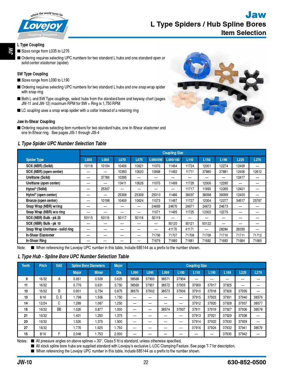 14mm Shaft Lovejoy® Jaw Style Coupling Half   L100-HUB-14MMH7-5X2.3MMKW