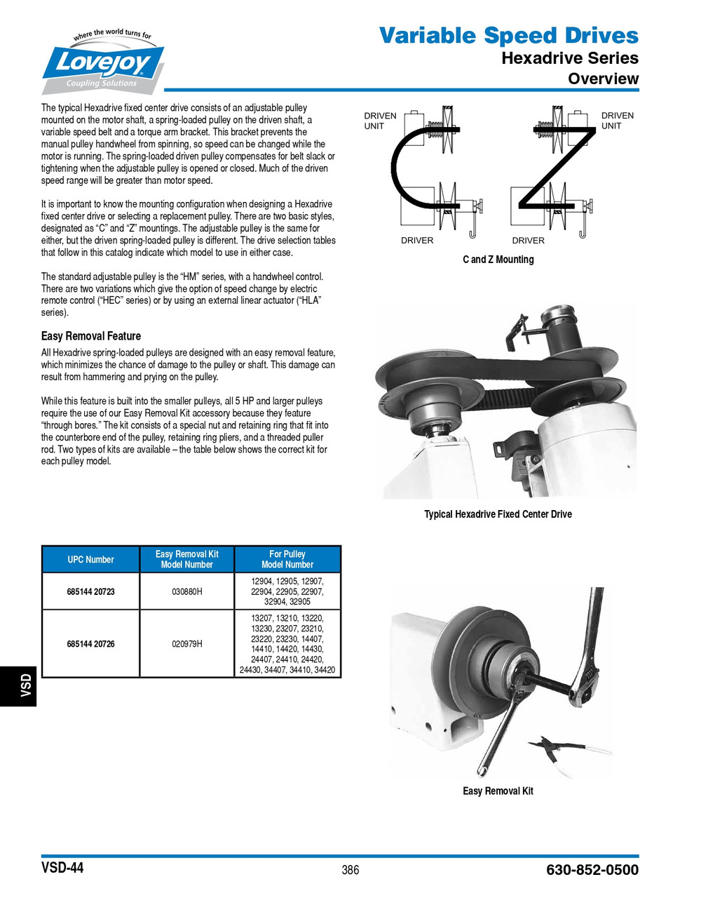 Lovejoy® Hexadrive® Easy Removal Kit   020979H-EASY REMOVAL KIT