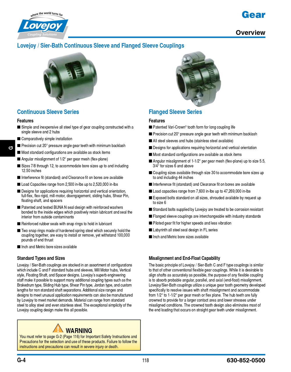 1-1/8" Shaft Lovejoy® Series C-1.5 Universal Flex Gear Coupling Half   C-1.5-HUB-1-1/8-1/4X1/8KW