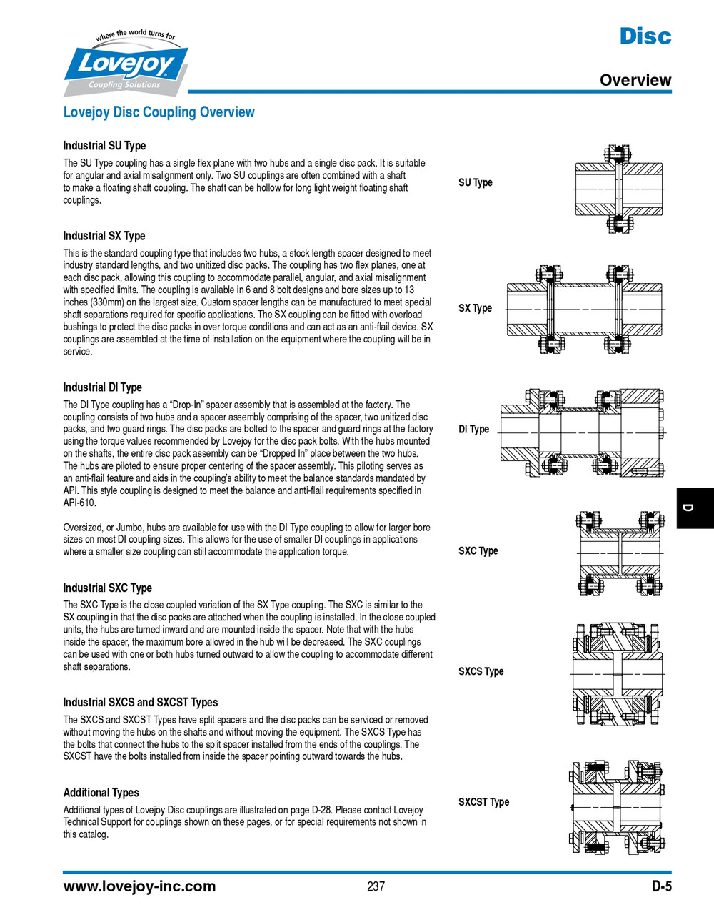 SX185-6 Series Lovejoy® Disc Coupling Spacer   SX185-6-SPCR-BSE=5"-OAL=3.898