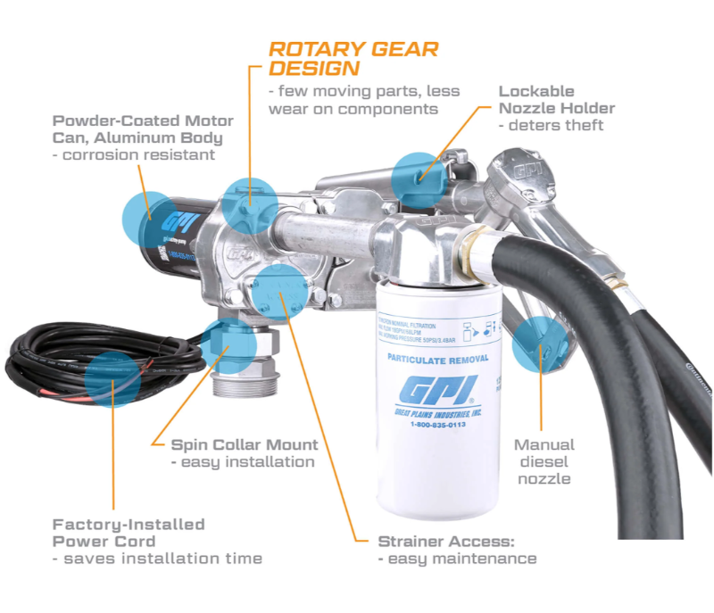 18 GPM 12V M-180® Series Fuel Transfer Pump   110612-01
