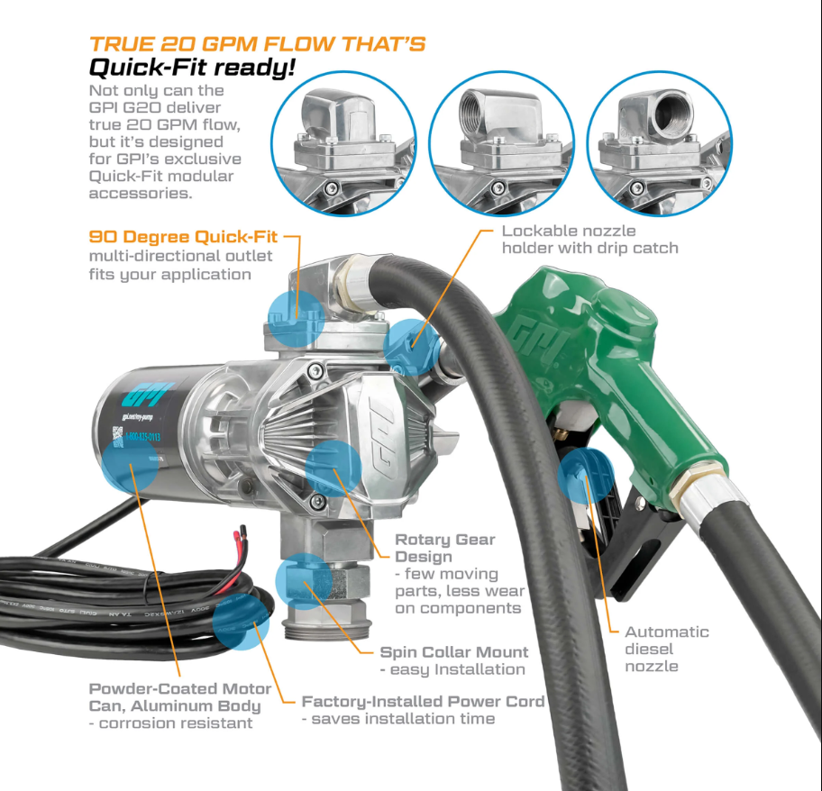 20 GPM 12V G20® Series Fuel Transfer Pump   162000-03