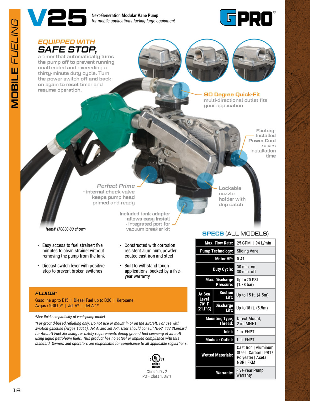 25 GPM 12V V25® Series Fuel Transfer Pump   170000-03