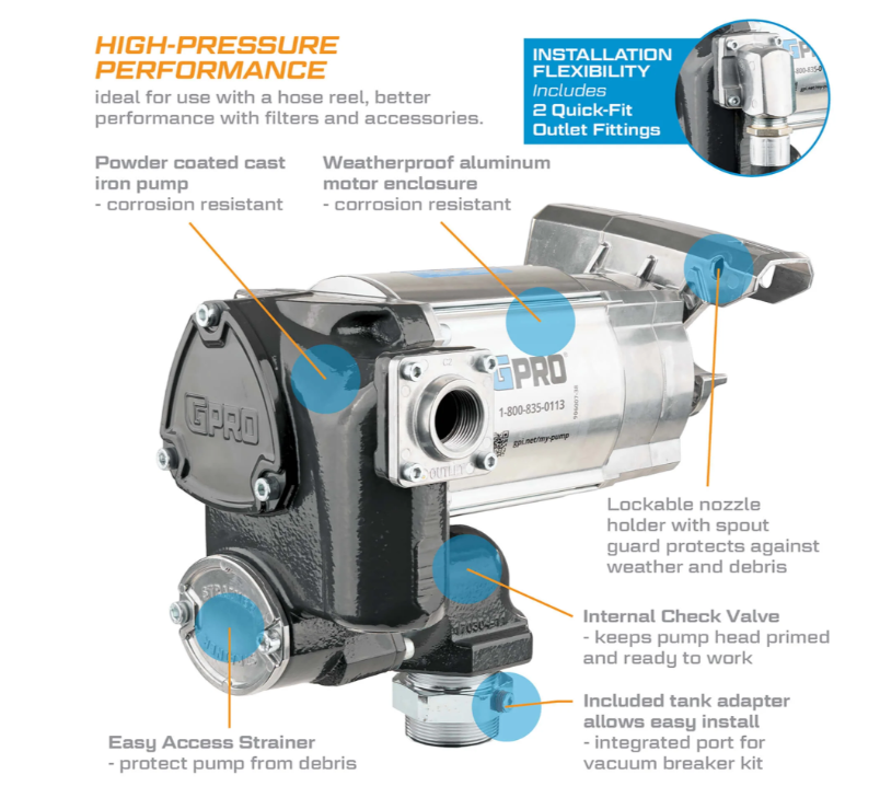 35 GPM 120V Extreme Temperature Rated V35® Series Fuel Transfer Pump   172000-51
