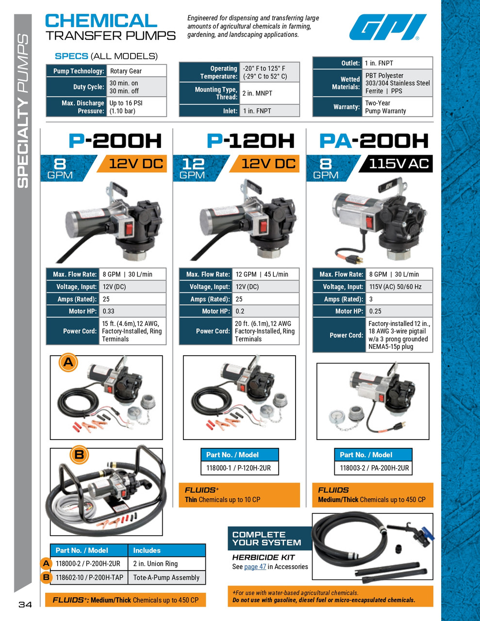 12 GPM 12V Chemical Transfer Pump   118000-1