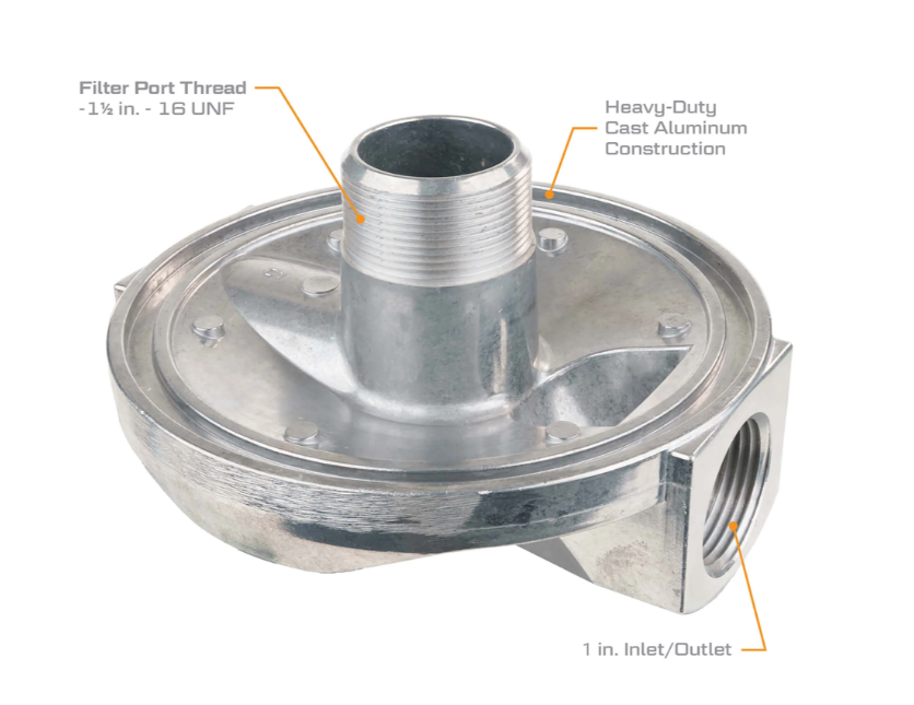 1" NPT 40 GPM High-Flow Aluminum Filter Adapter   129420-25