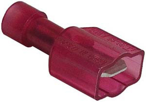 100 Pc. 22-18 AWG .250" Nylon Fully Insulated Double Bump Male Spade Connector  1764-CP