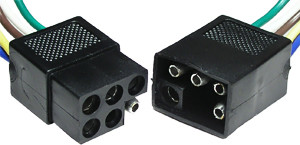 18 AWG @ 12" Flat 5 Pin Moisture Proof Trailer Connector  1875-BP