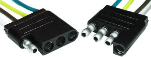 16 AWG @ 24" Flat 4 Pin Trailer Connector  1893-11