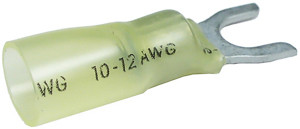 25 Pc. 12-10 AWG #10 Polyolefin Insulated Heat Shrink Fork Connector  6025-15