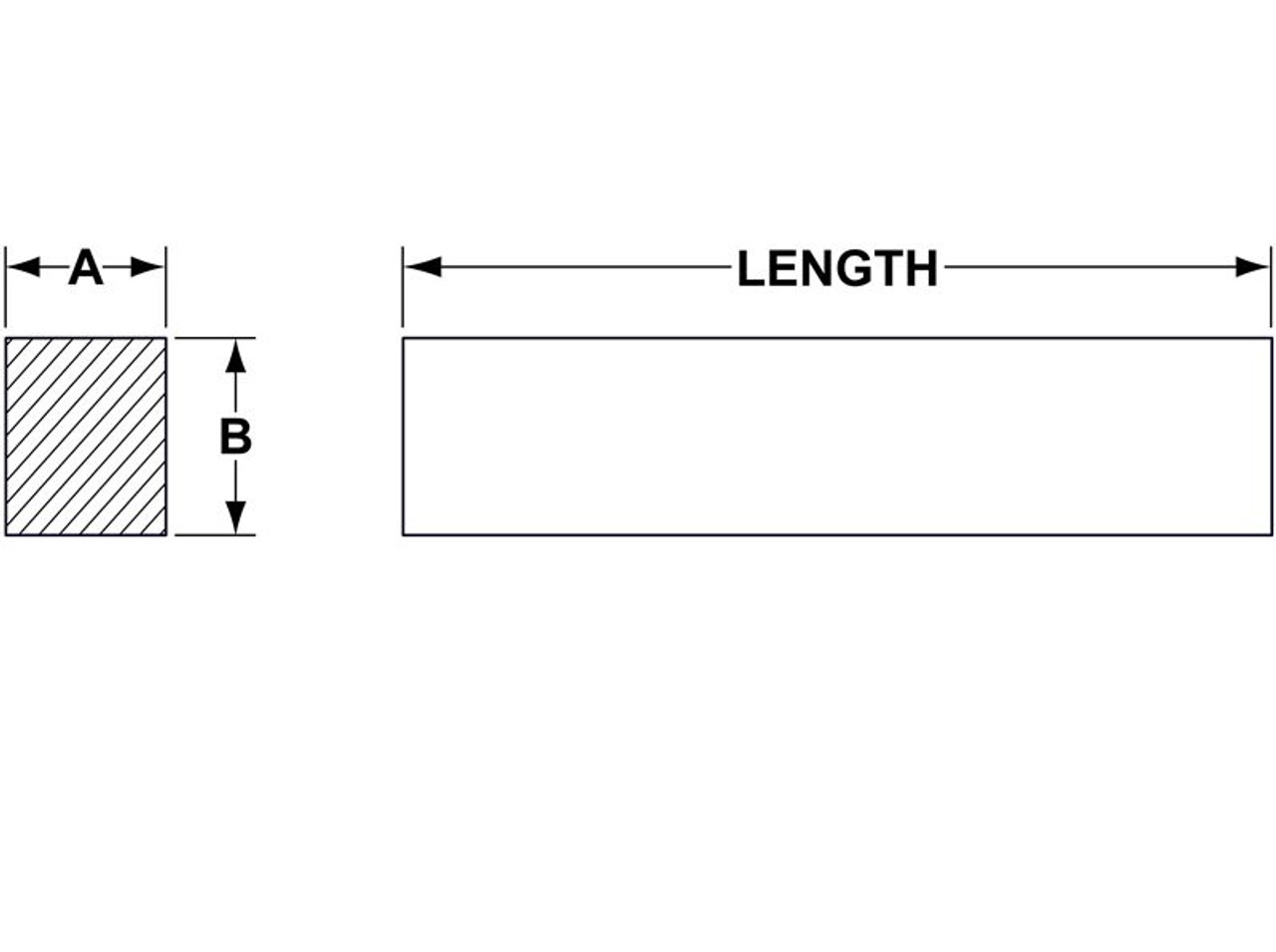 Rectangular SAE 1/4 x 3/8 x 12" Zinc Plated Steel Keystock  .250-375-12